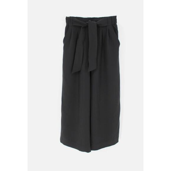 EUC Lululemon Noir Career Wide Leg tie Waist black pant sz: 12 - Picture 1 of 16